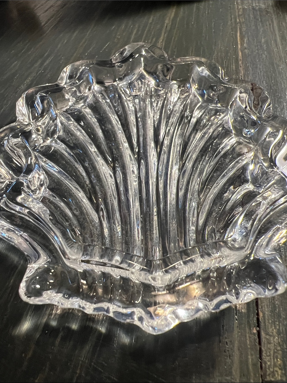 Crystal Shell-Shaped Decorative Dish - Clear - Picture 4 of 4